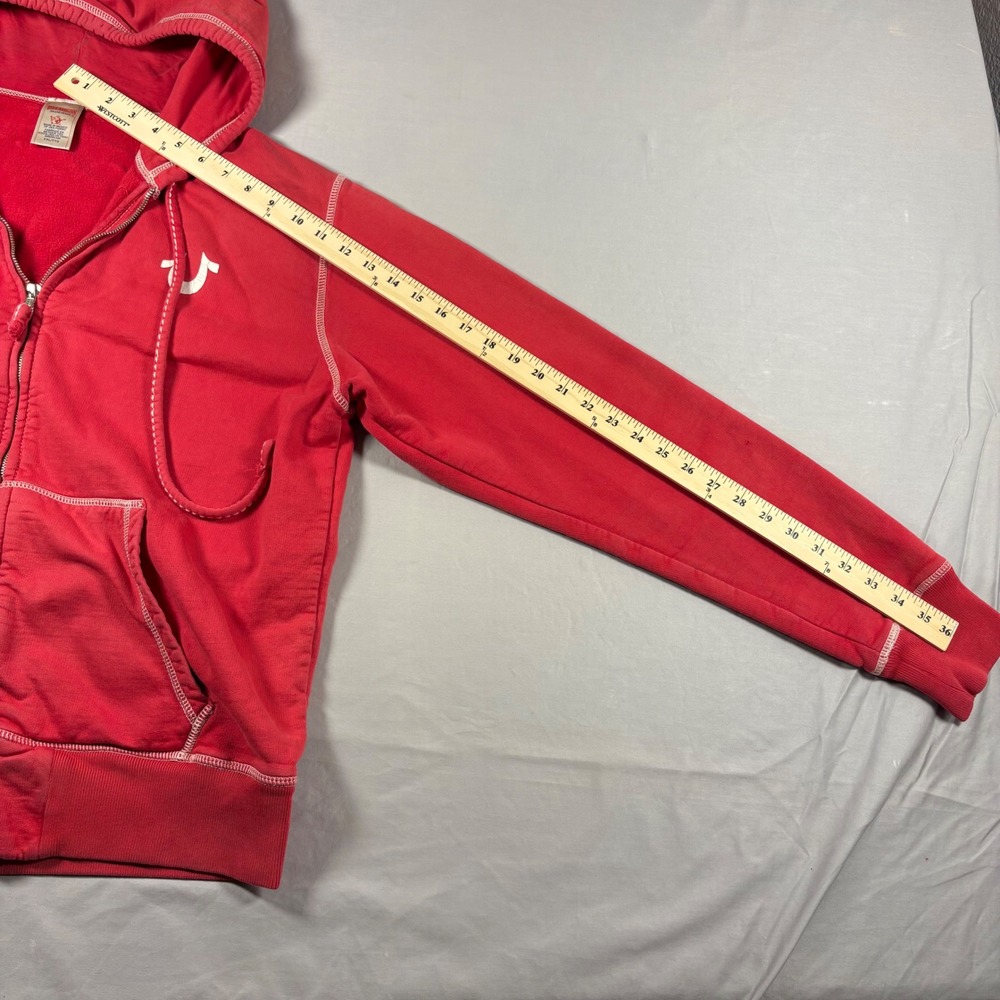 Vintage Y2K True Religion Hoodie Mens XXL Red Full Zip Buddha World Tour USA - Picture 6 of 9